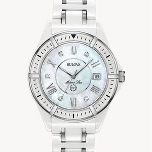 Bulova Marine Star Women's Watch - Silver and White